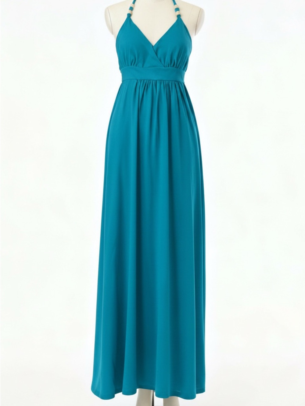 Vintage Guess Teal Halter Maxi Dress